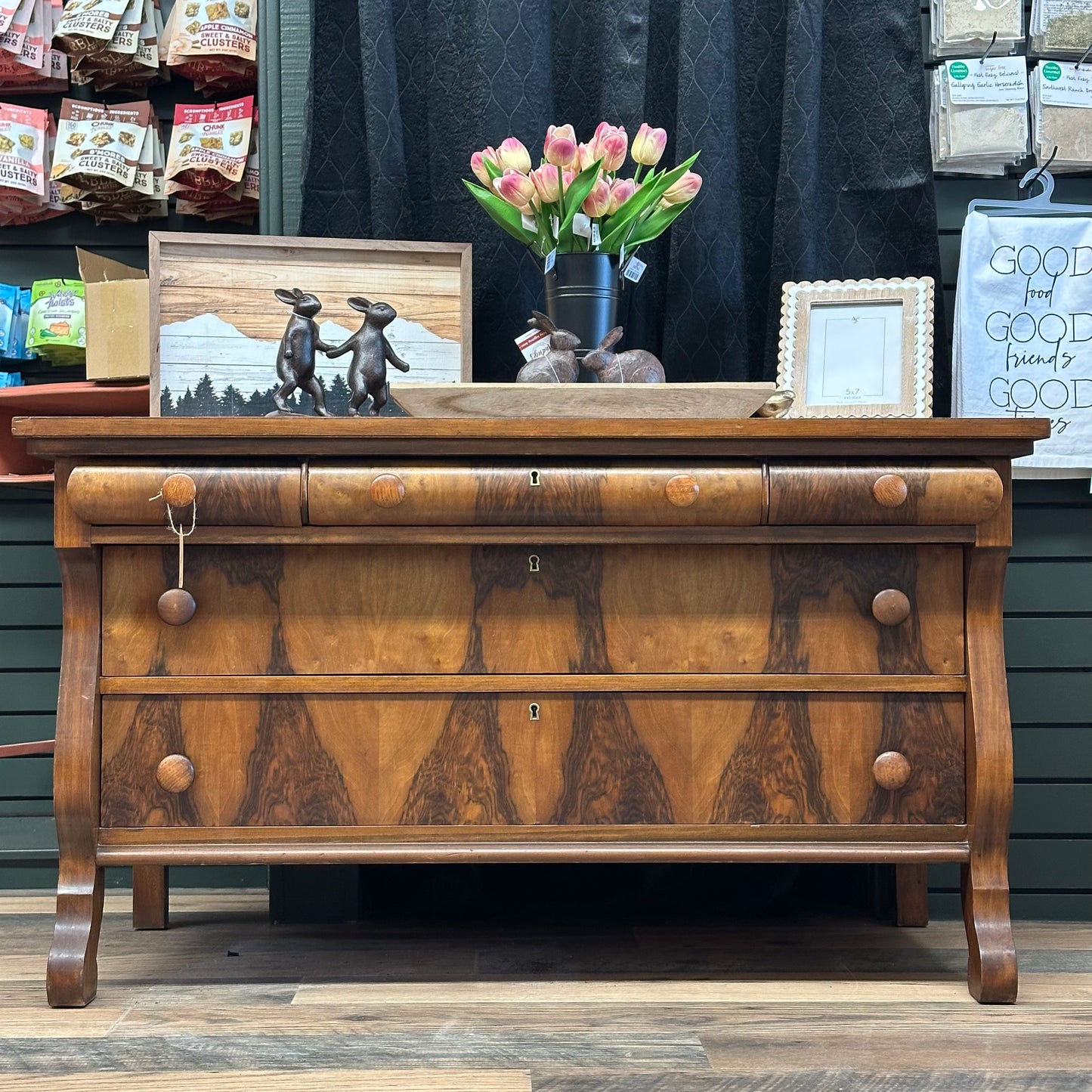 Natural Olive Wood Dresser- Davina Design Co.