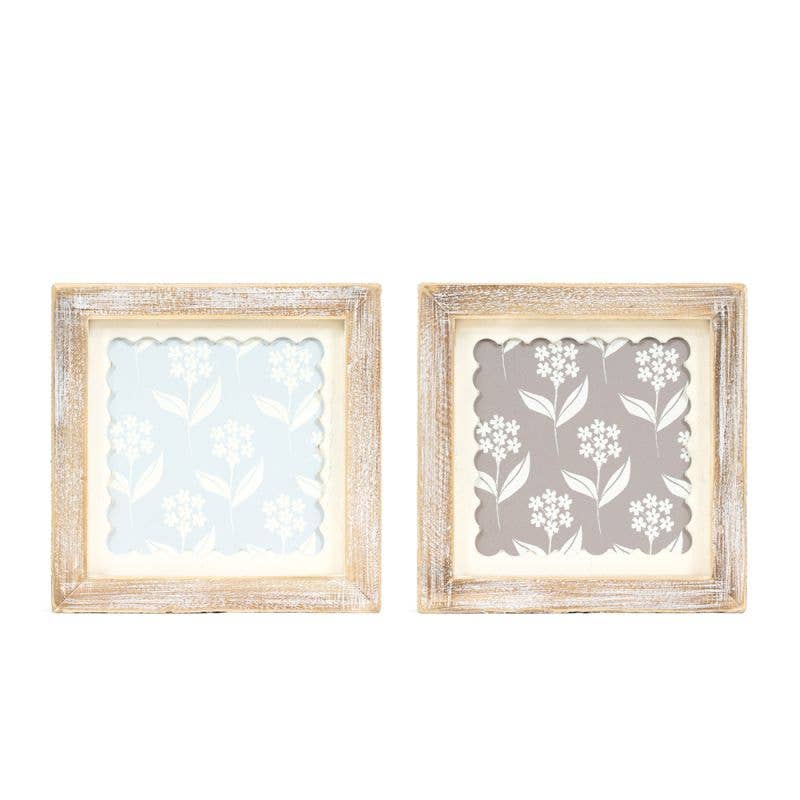 12057 - 7x7 wood frame sign (FLOWERS) Home Decor
