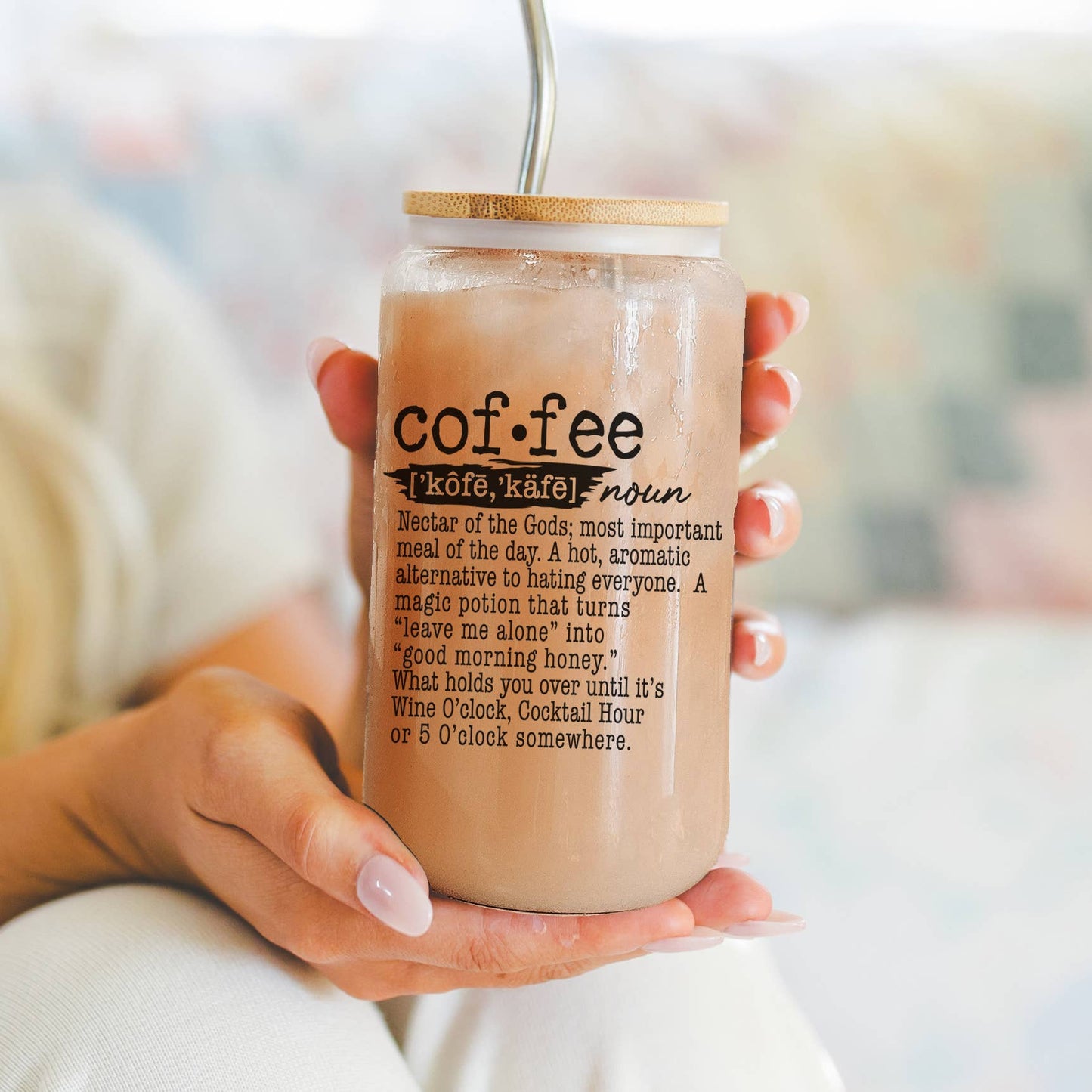 Mom Life Glass Coffee Mugs with Straws | Funny Mothers Day