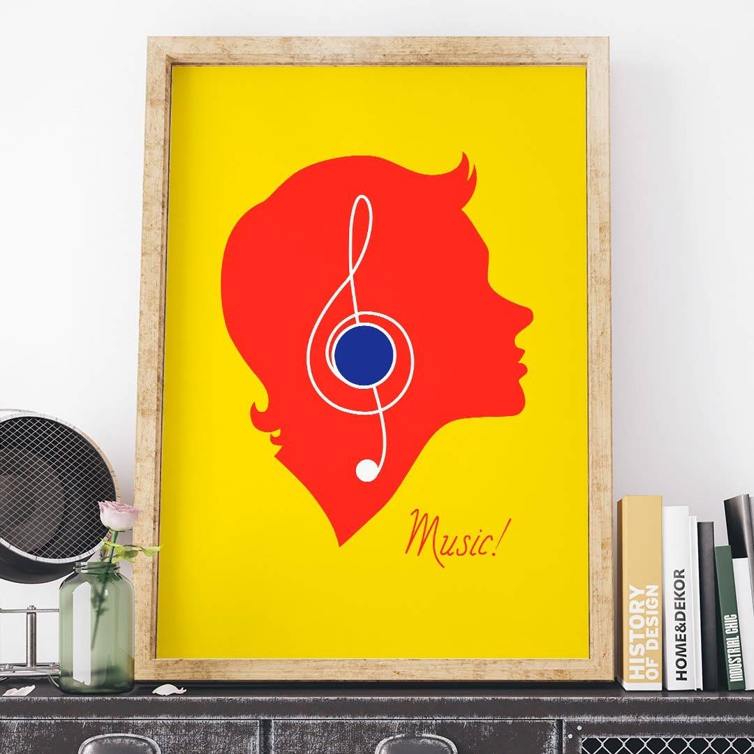 Colorful Music Listener Print