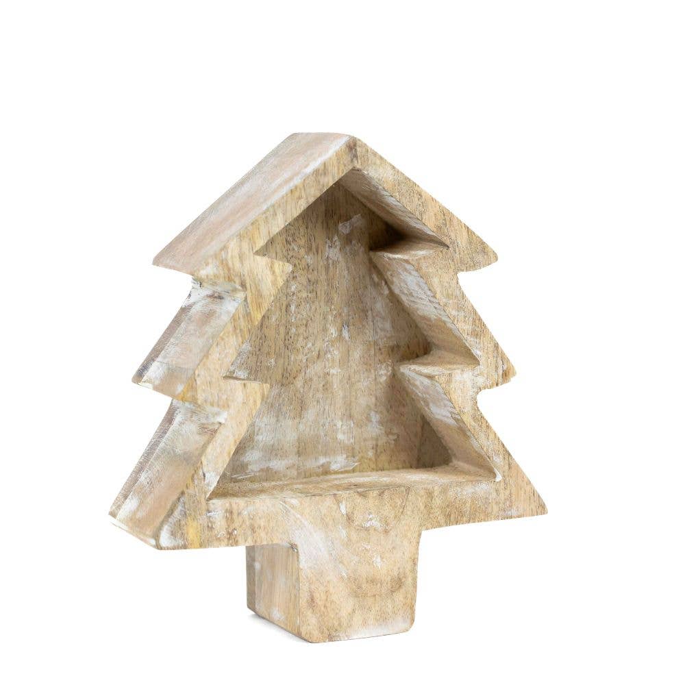 Dough Bowl- Mango Wood Christmas Tree