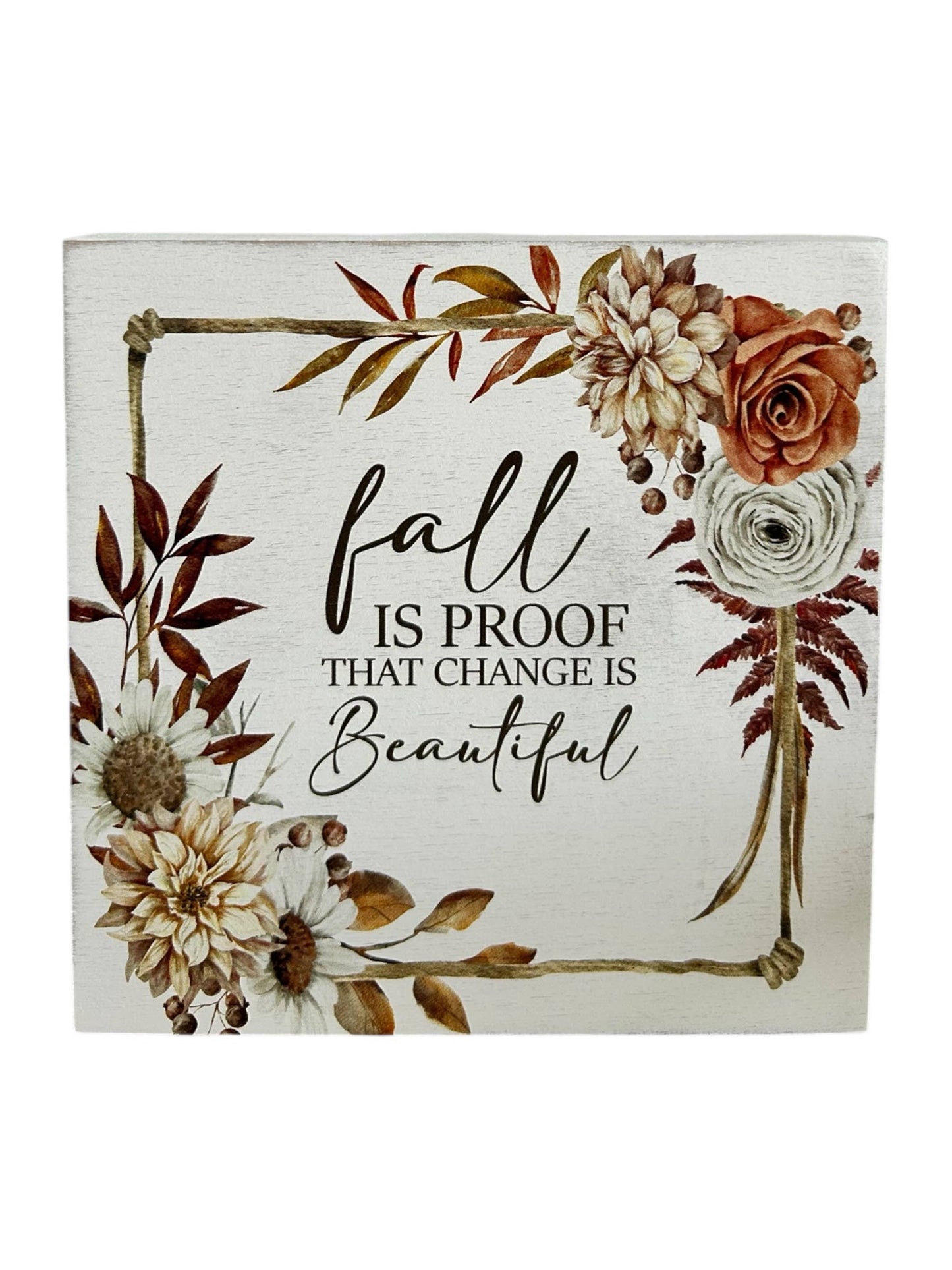 Change is Beautiful - Autumn/Fall Decor Rustic Wood Sign