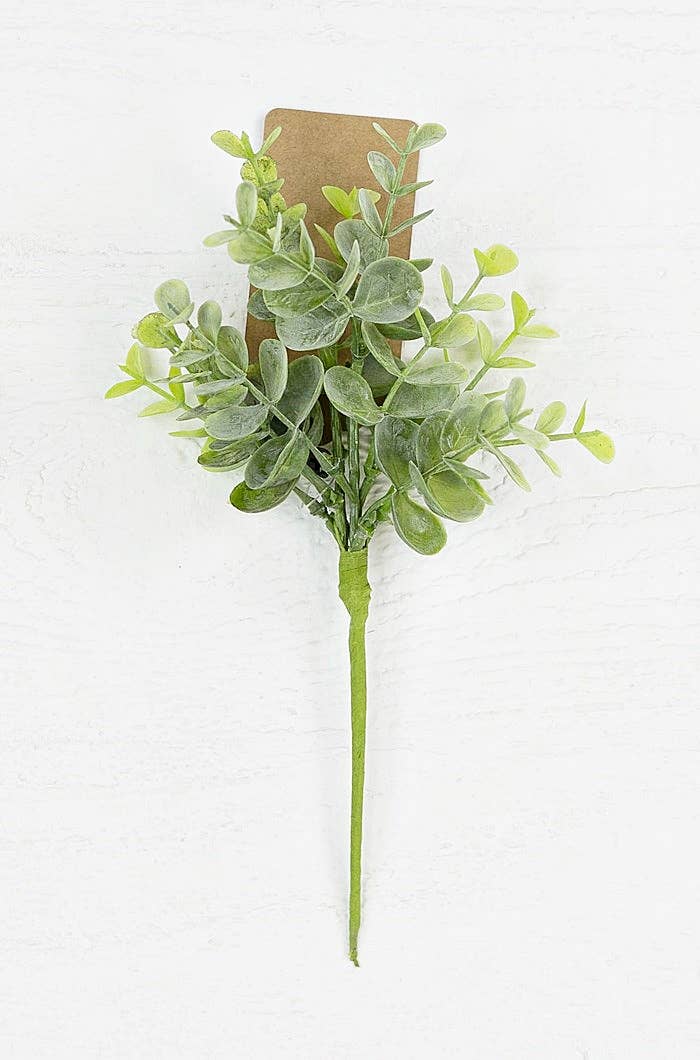 29081 - 10in Plastic Flocked Eucalyptus Pick-24/240pcs