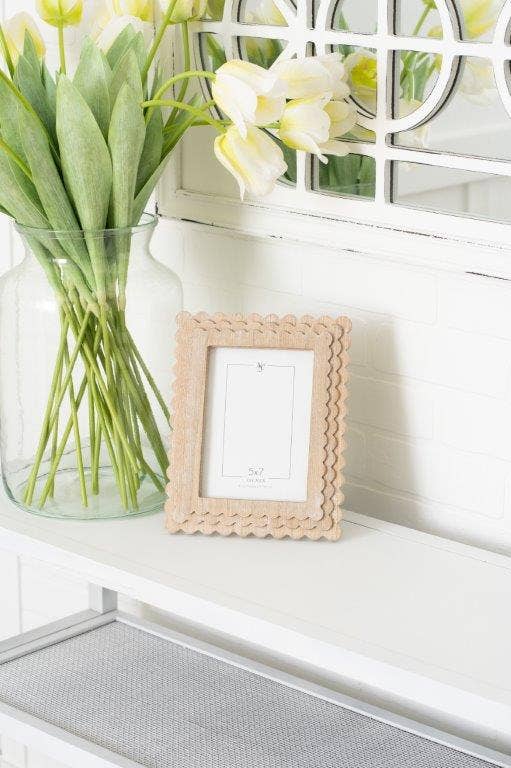 5X7 Natural wood Scallop Photo Frame