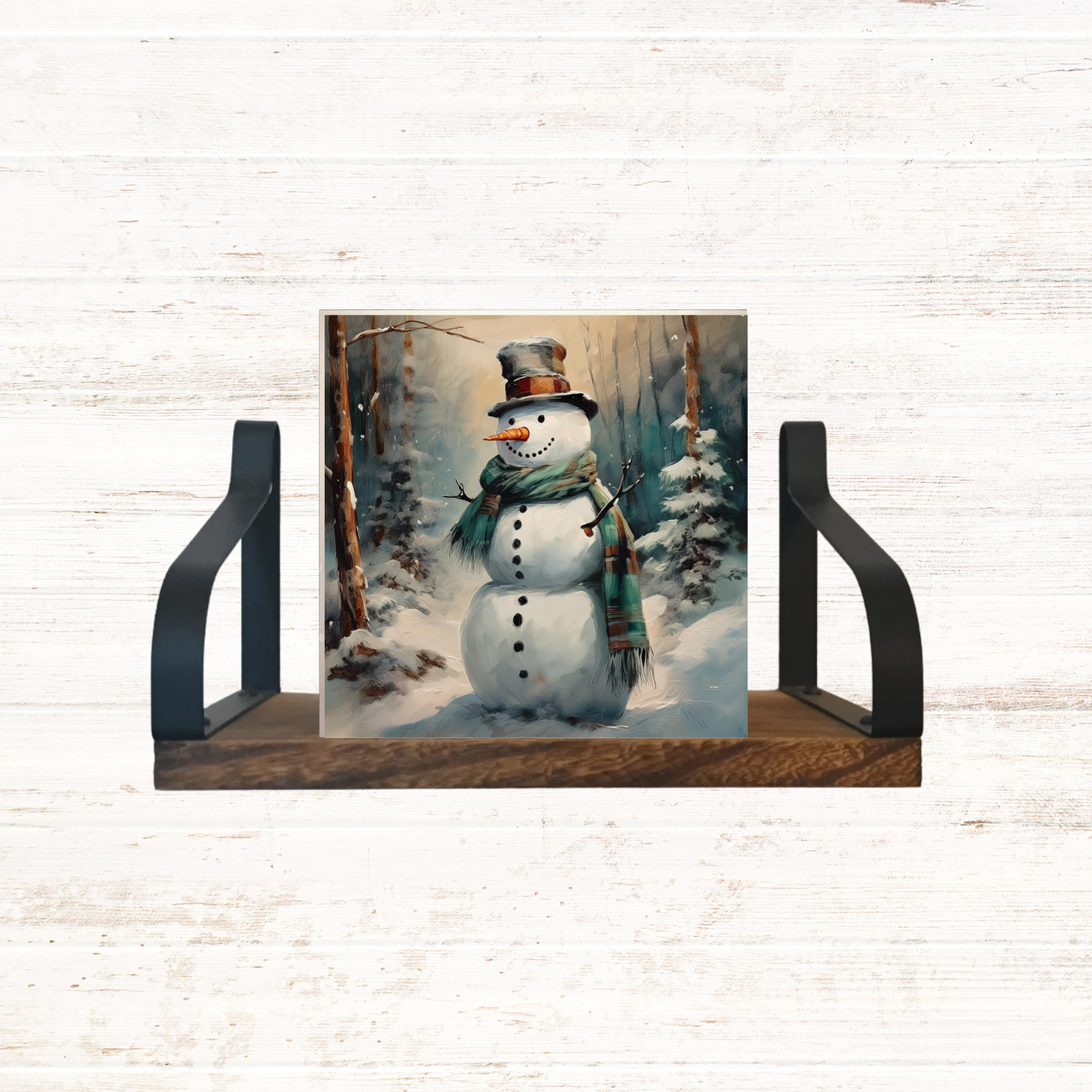 Plaid Scarf Snowman Block