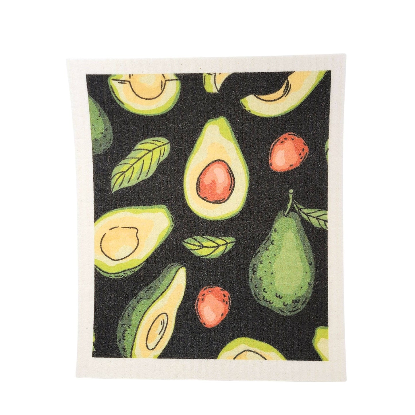 Black Avocado Patterned Swedish Dishcloth - Kitchen Gadgets