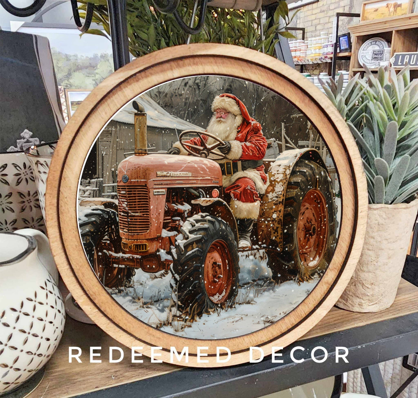 Tractor Santa Art