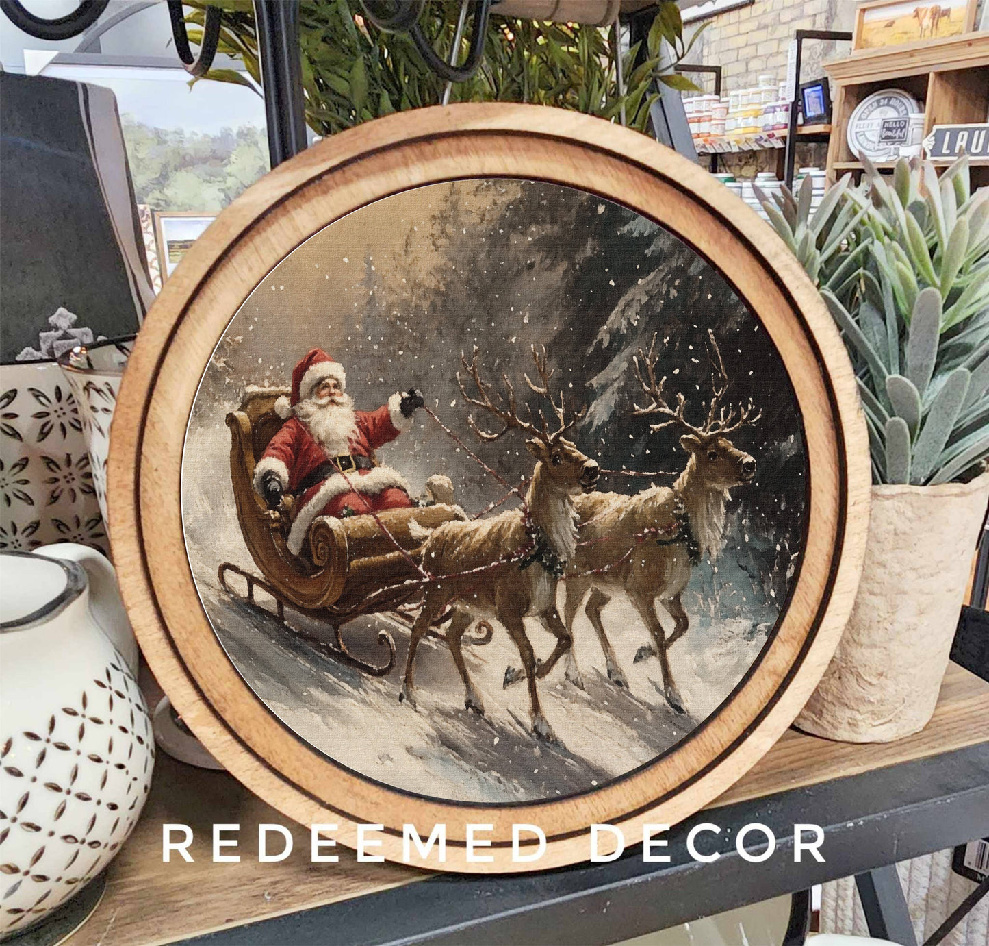 Santa Sleigh Art