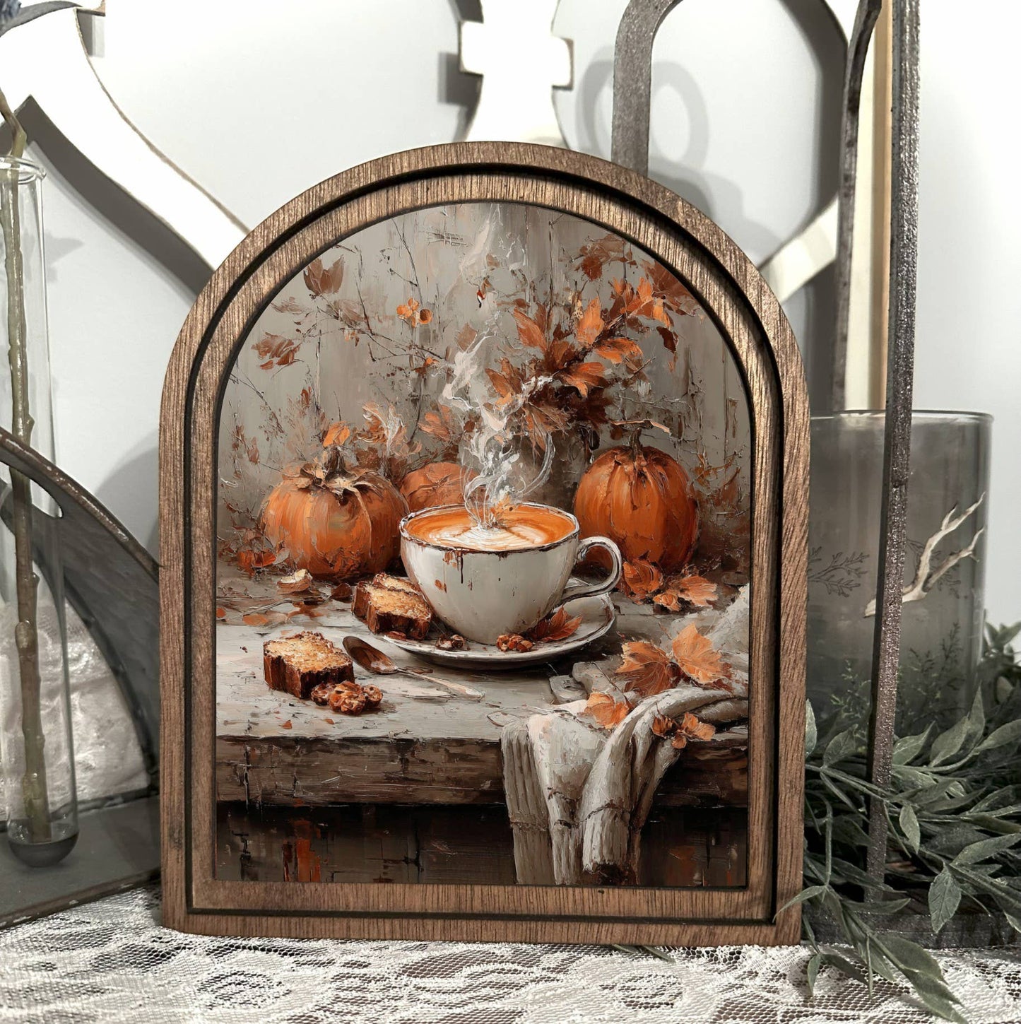 Fall Coffee Framed Canvas Art