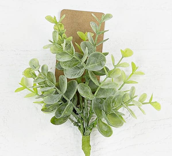 29081 - 10in Plastic Flocked Eucalyptus Pick-24/240pcs