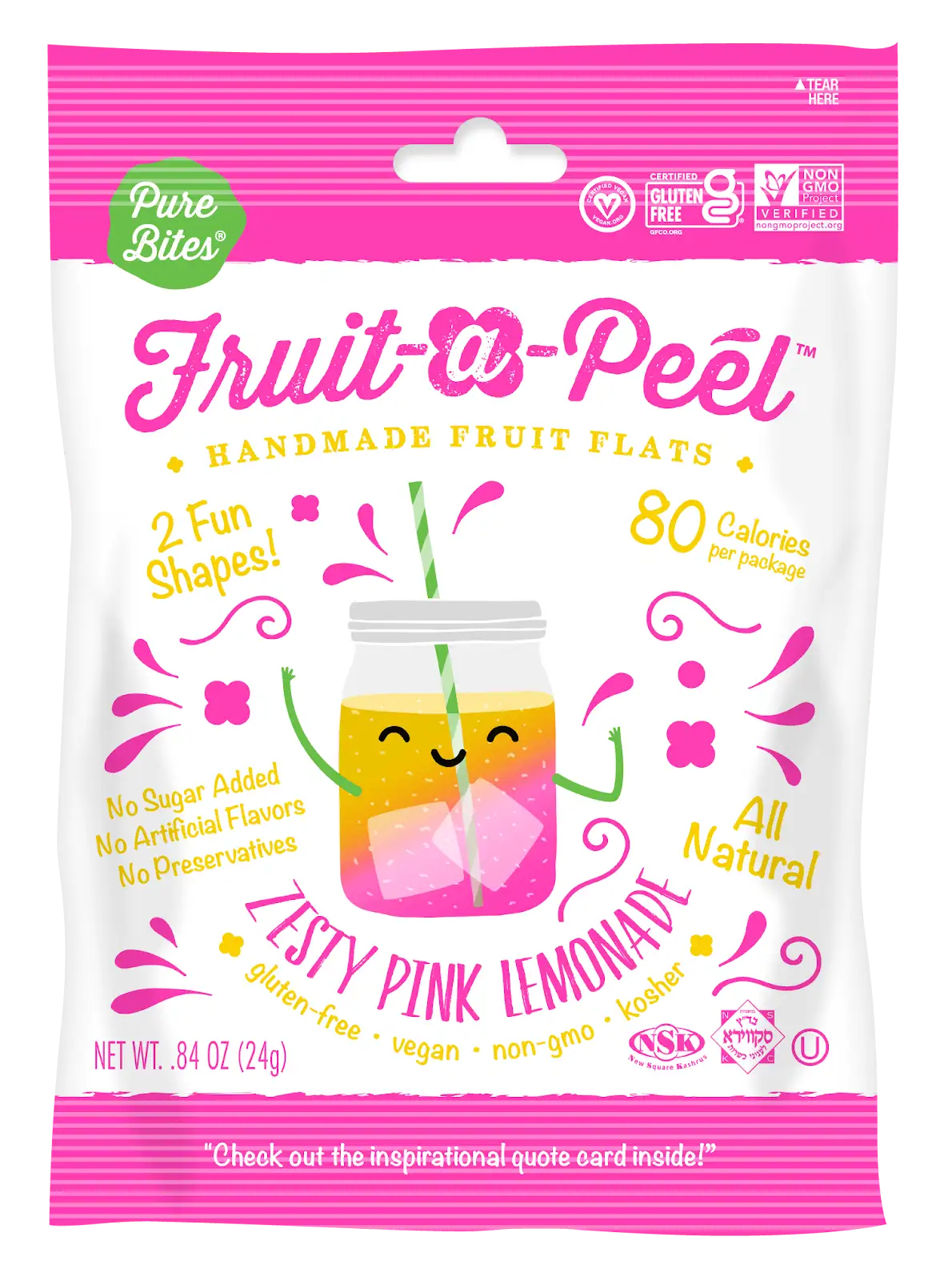 Fruit-a-Peel Zesty Pink Lemonade Fruit Flats