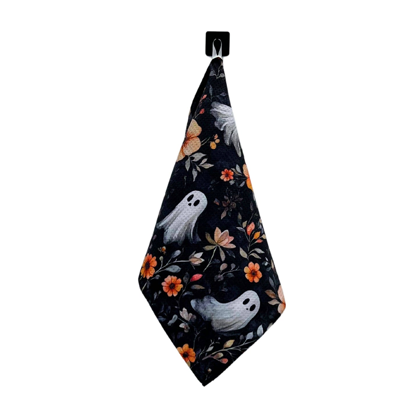 Halloween Ghosts & Fall Flowers Waffle Towels - Fall Decor