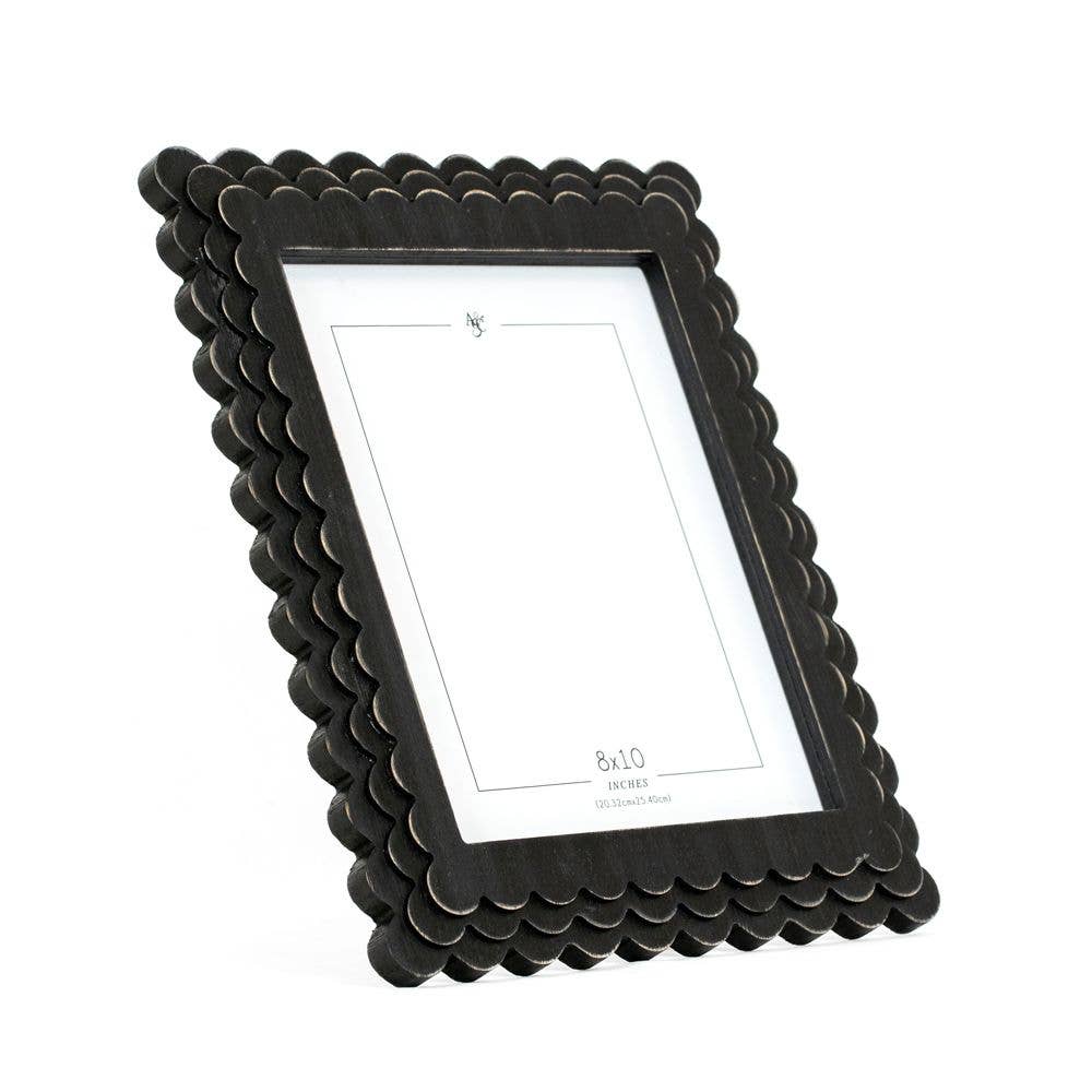 8X10 Black Wood Scallop Photo Frame