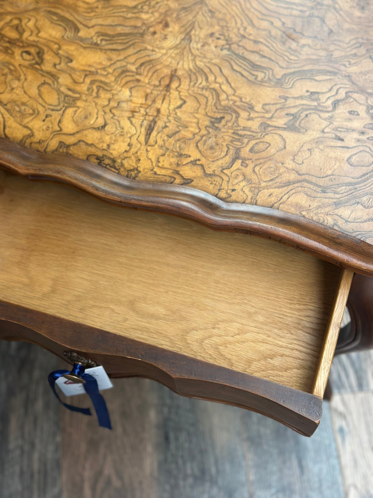 Baker Burl Wood Oversized End Table