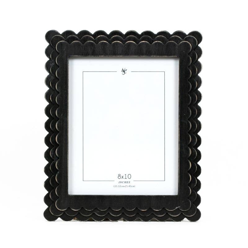 8X10 Black Wood Scallop Photo Frame