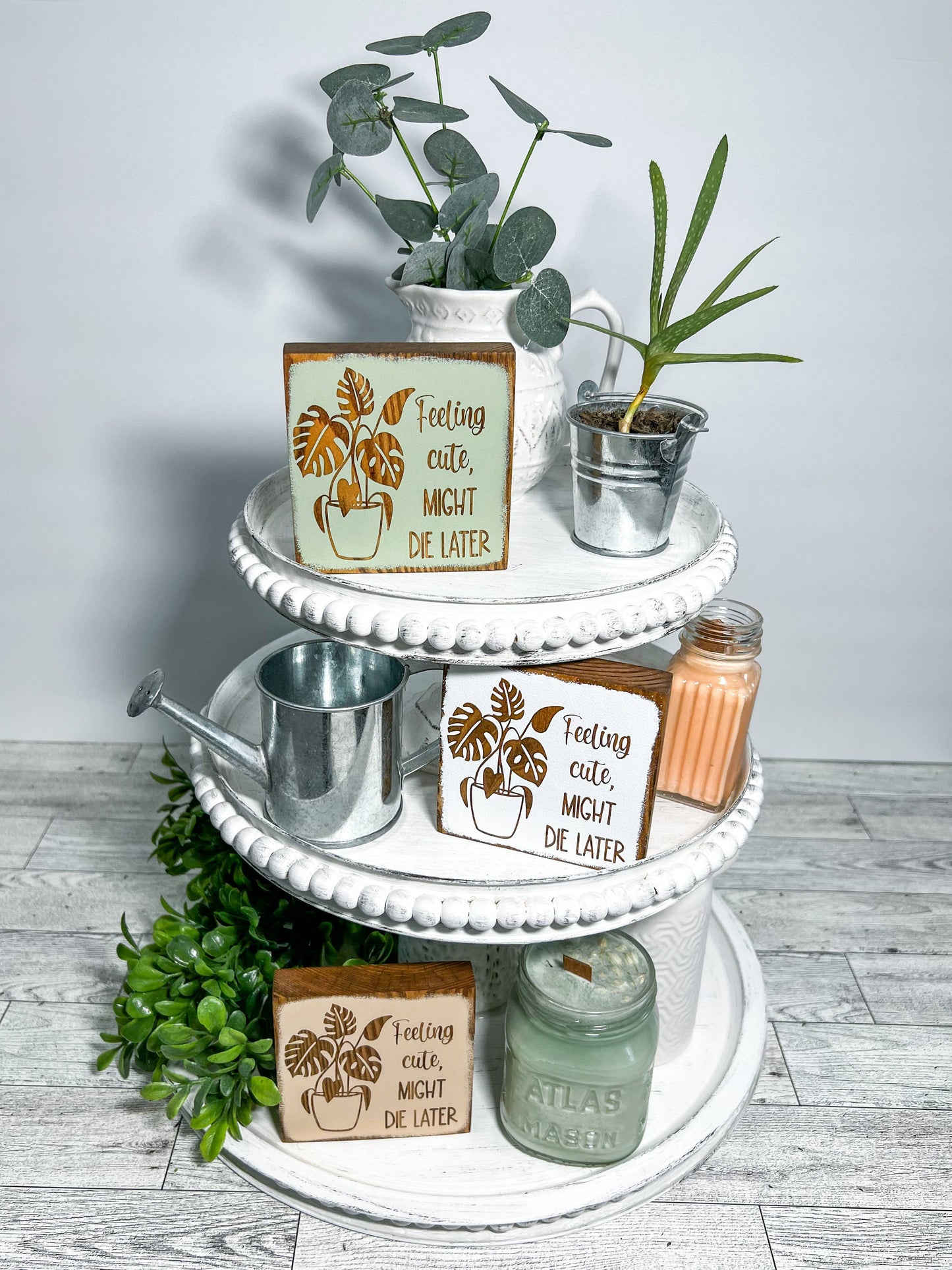 Mini wood sign | Plant lover decor | Farmhouse decor - Cute