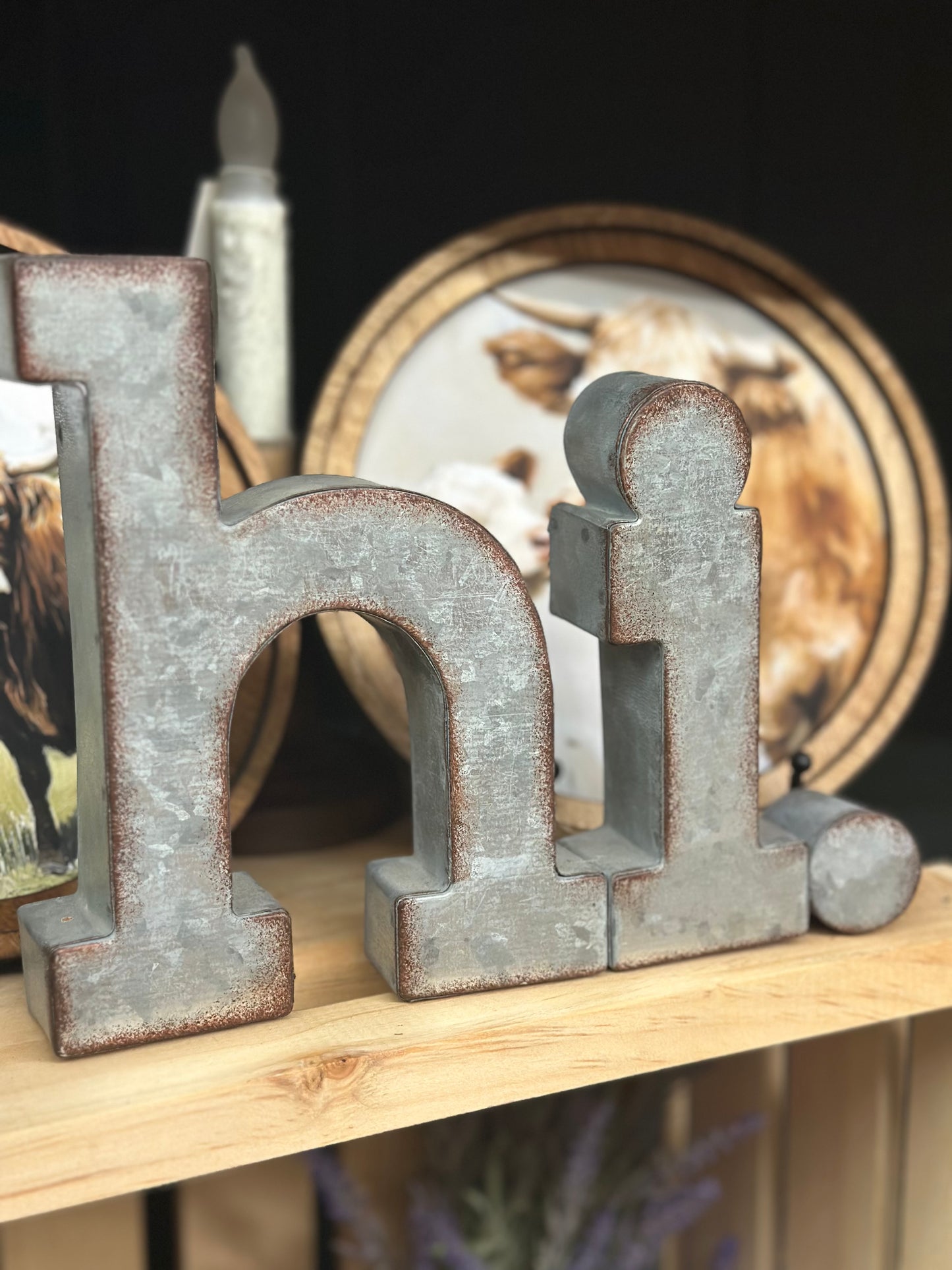 Farmhouse Galvanized “Hi” Sign