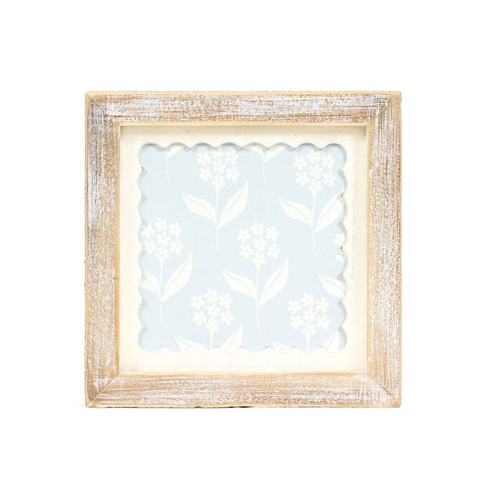 12057 - 7x7 wood frame sign (FLOWERS) Home Decor