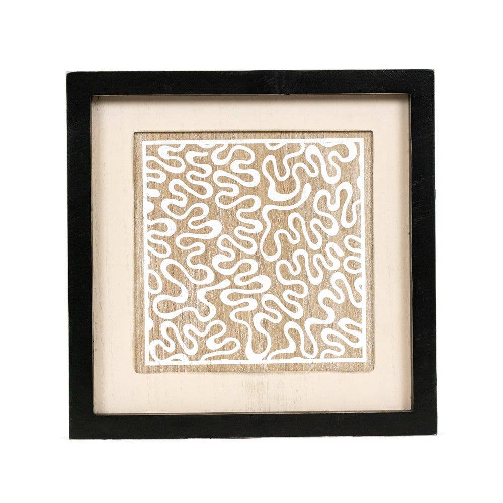 15833 - 12x12 wood frame sign (MONSTERA) modern decor