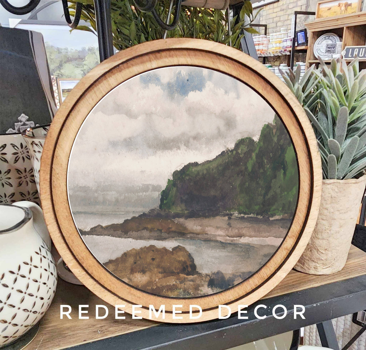 8" Round Summer Coast Art