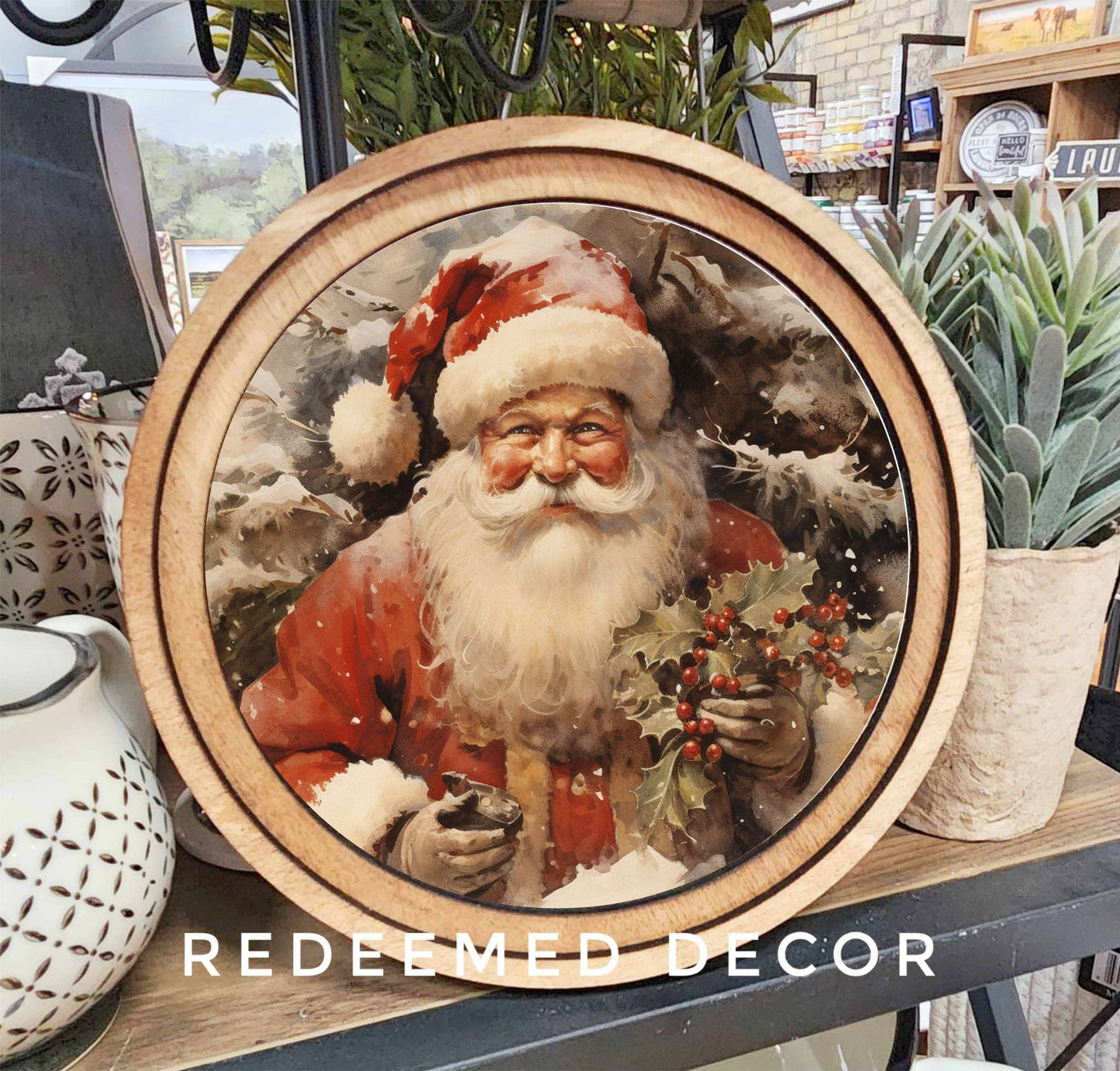 Santa With Holly Art