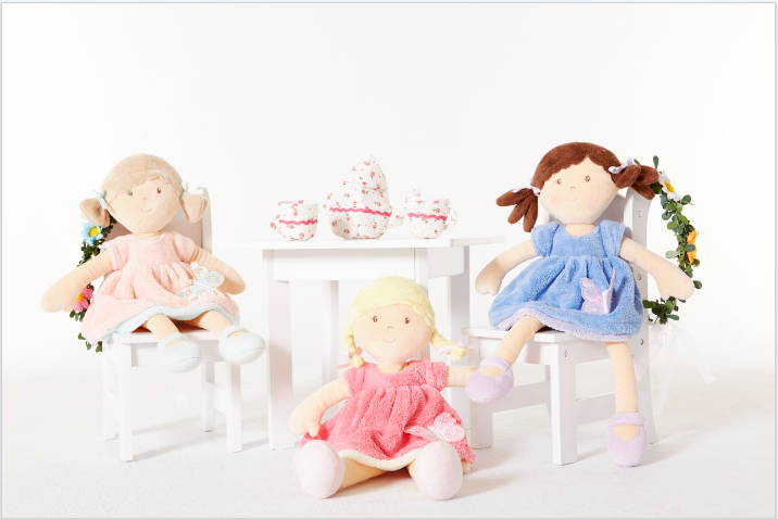 Ria Blonde Hair with Pink and White Dress