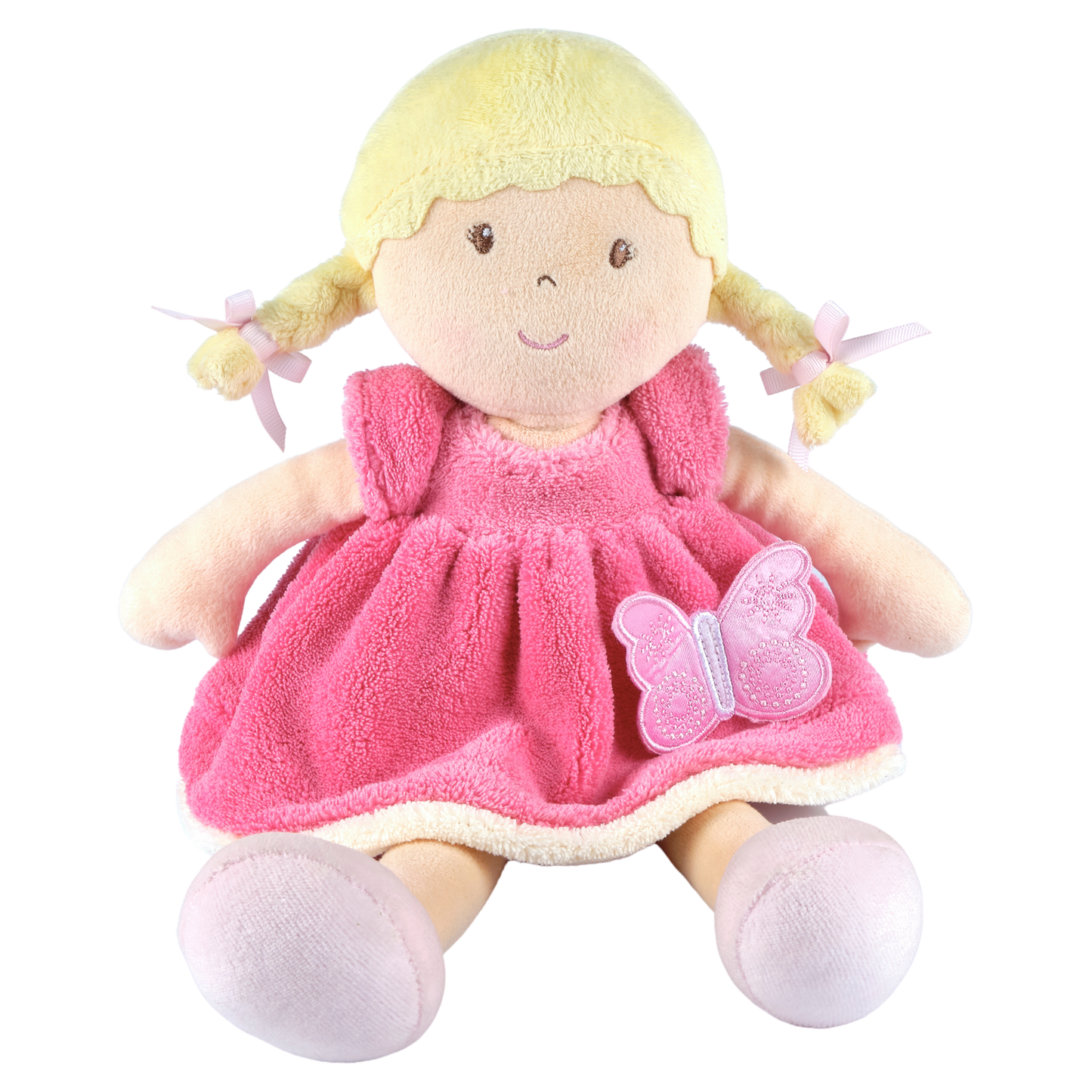 Ria Blonde Hair with Pink and White Dress