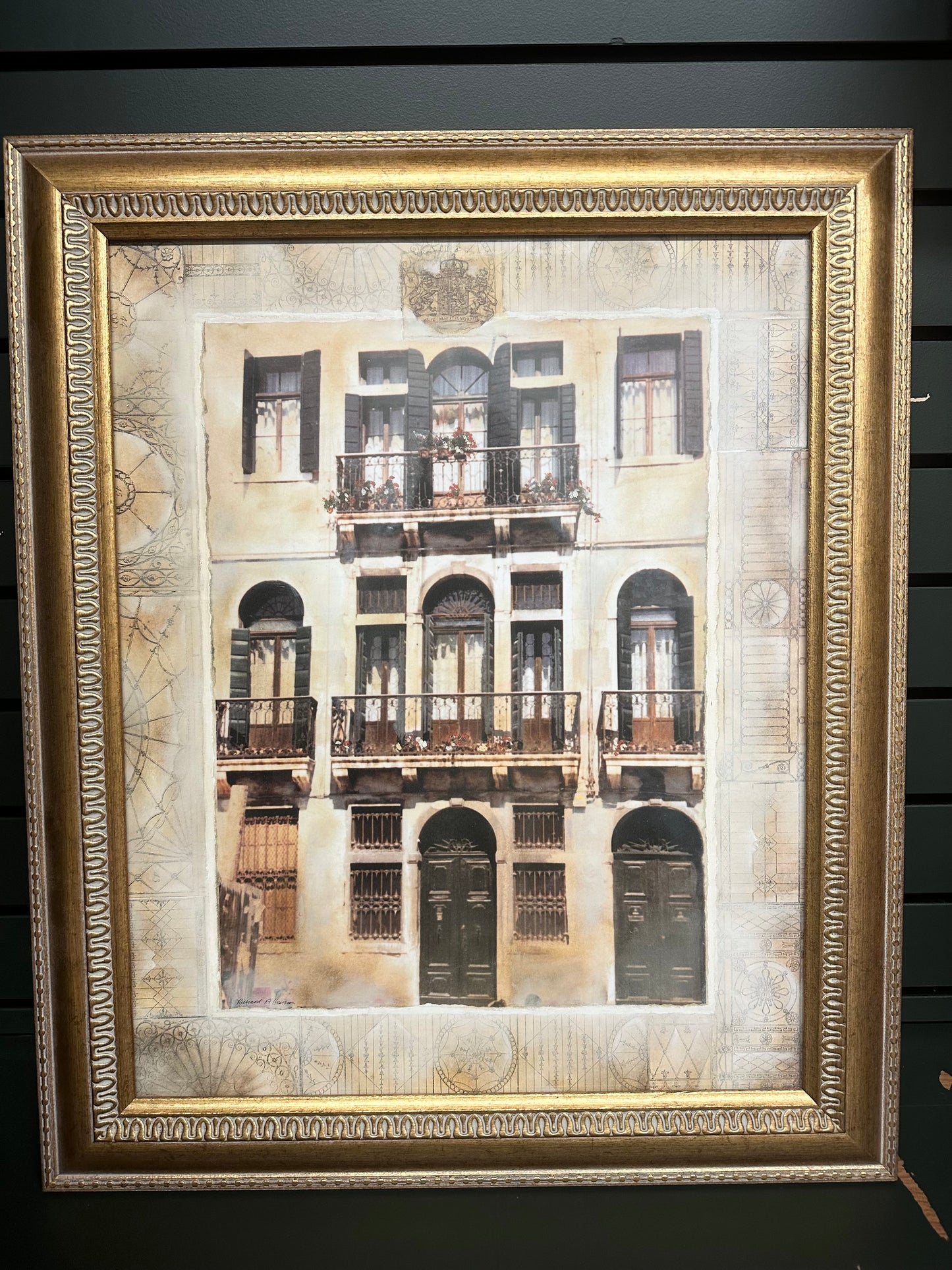 Vintage Jonathan Pike Venetian Framed Art