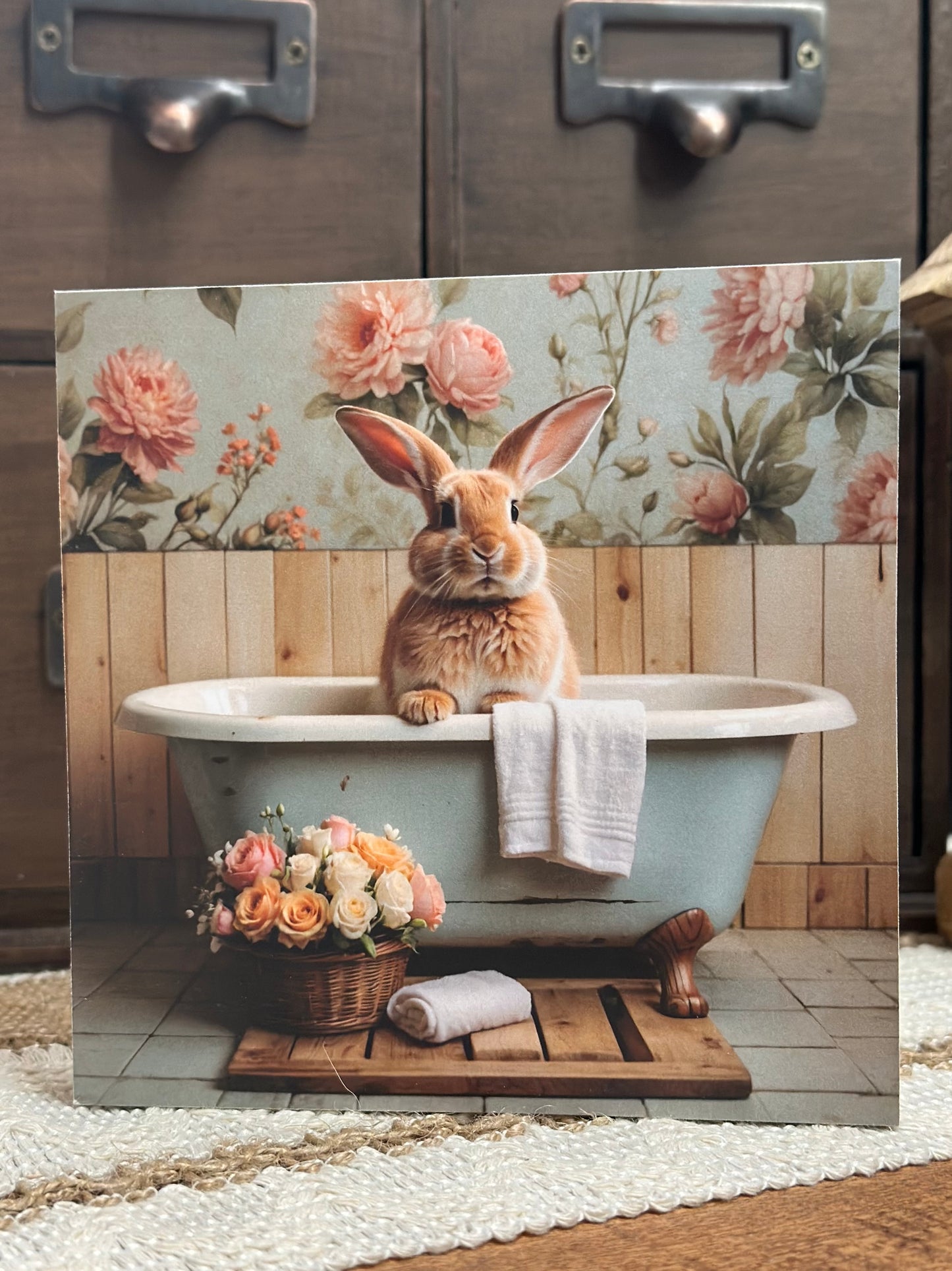 Bunny in Blue Tub