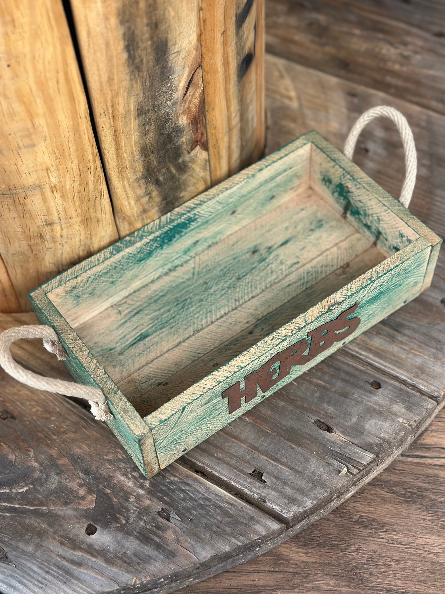 Wooden "Herbs" Box