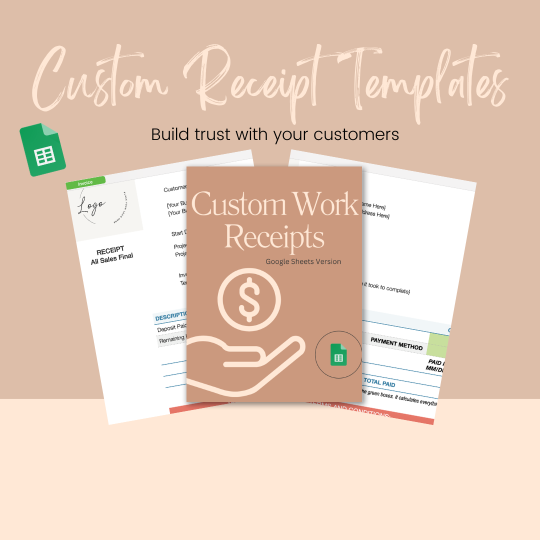 Customer Deposit/Final Receipts- GOOGLE SHEETS VERSION