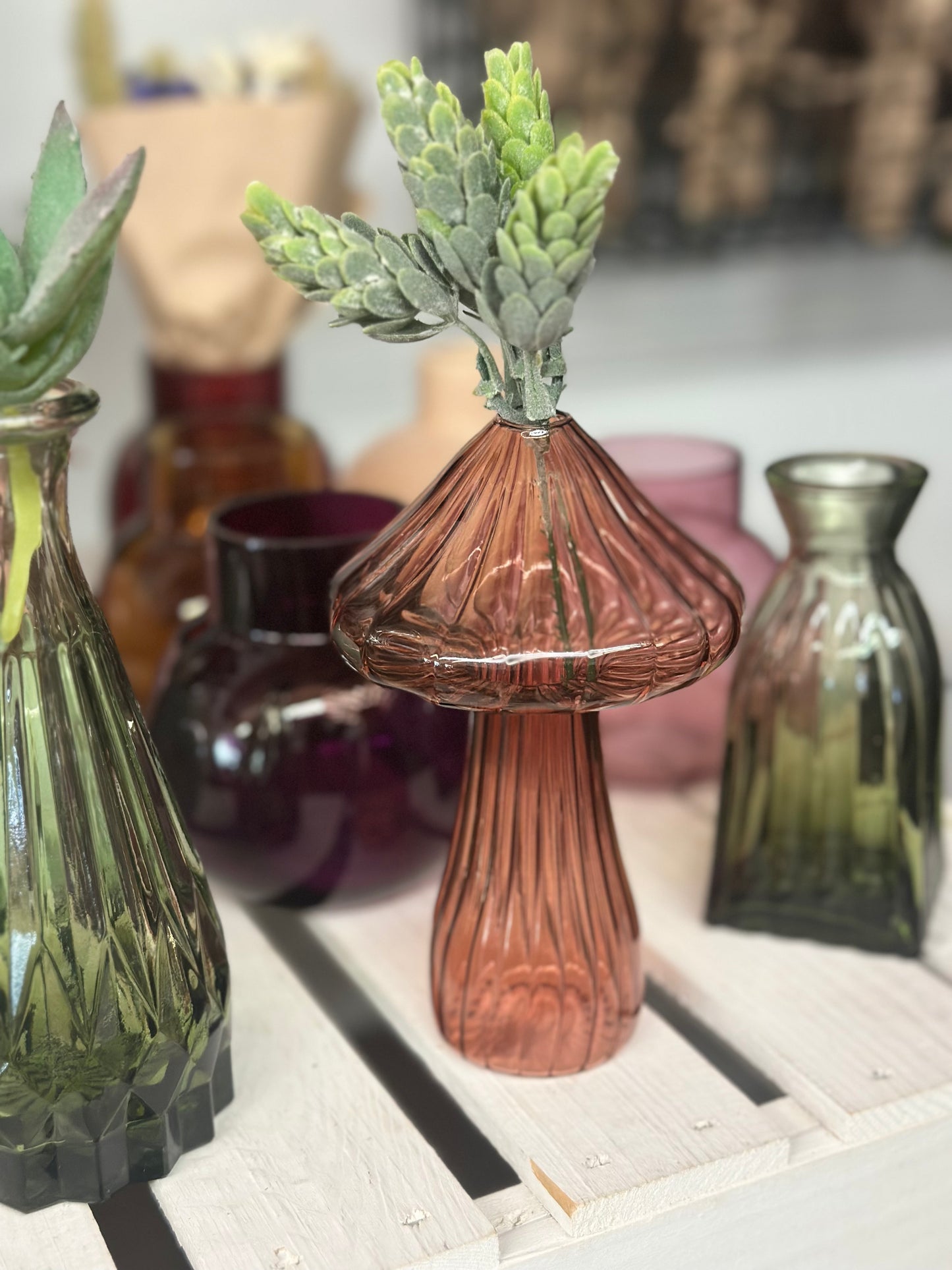 Glass Mushroom Vase