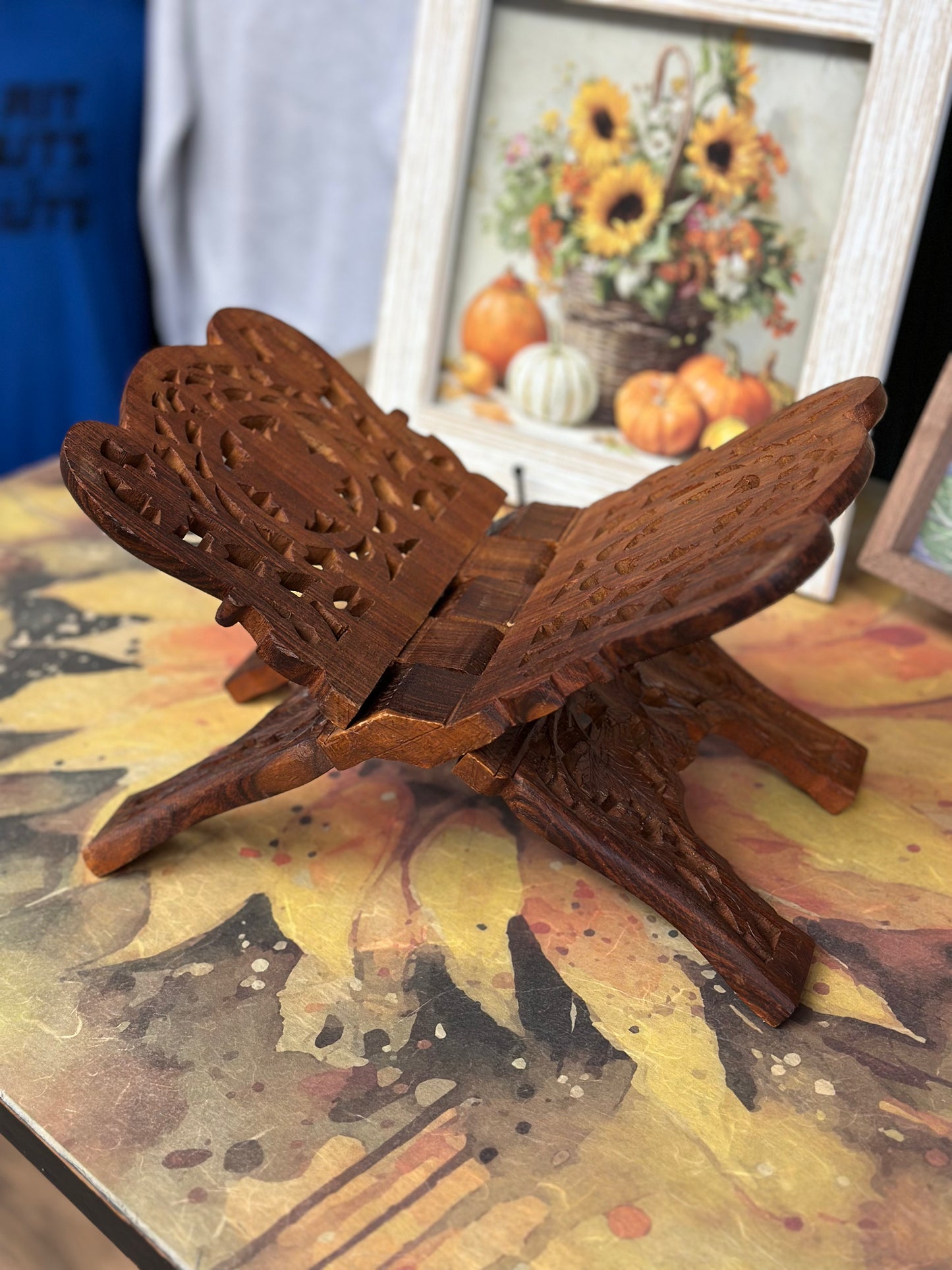 Antique Wood Cookbook Holder