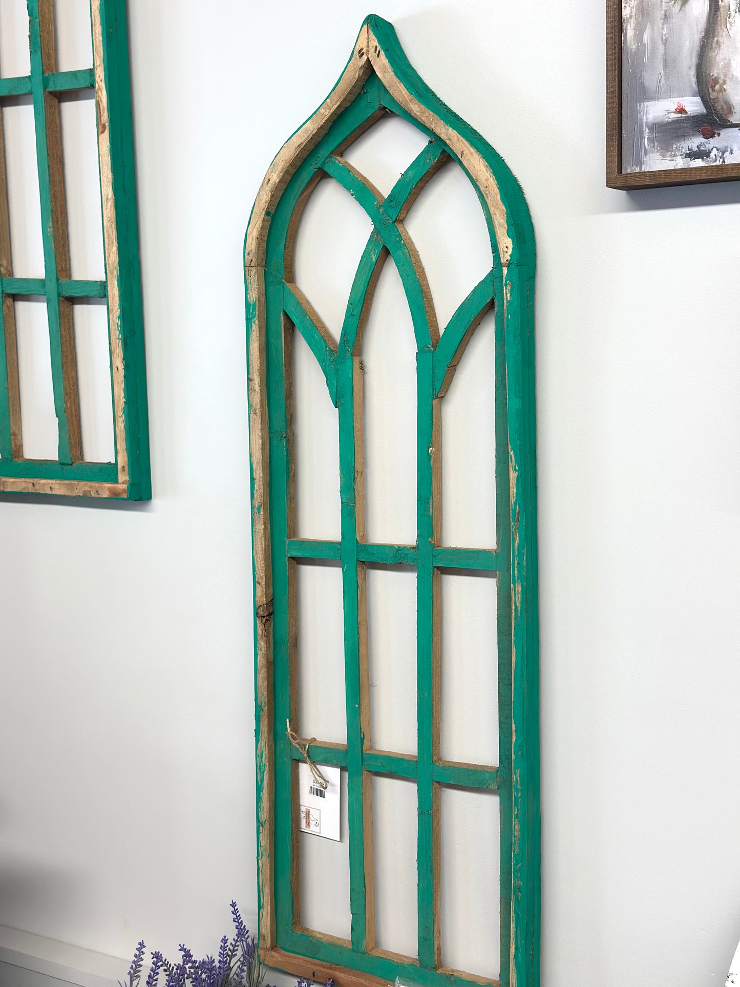 36" Turquoise Sanremo Wood Window