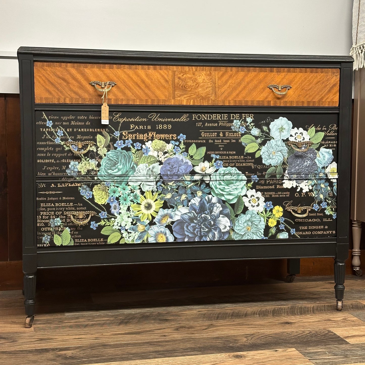 Cosmic Roses Black Dresser