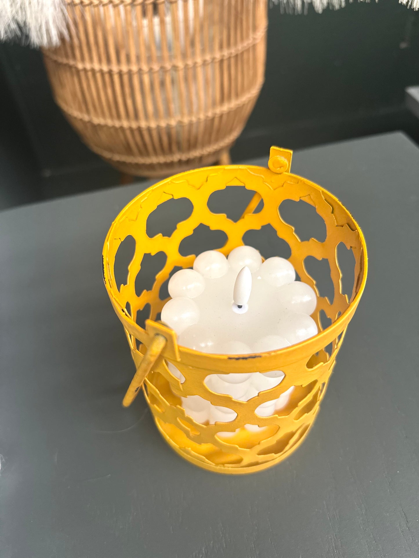 Cutout Mustard Lantern