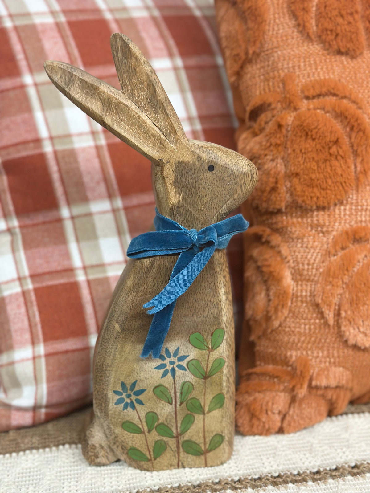 Hand Painted Mango Wood Rabbit