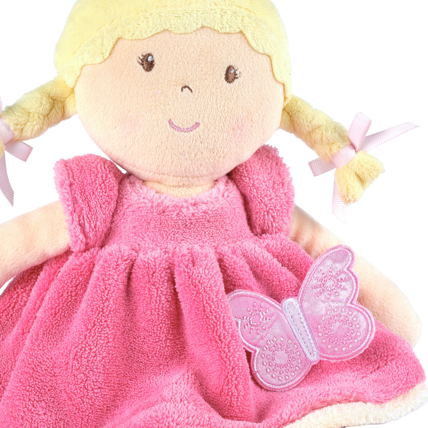 Ria Blonde Hair with Pink and White Dress