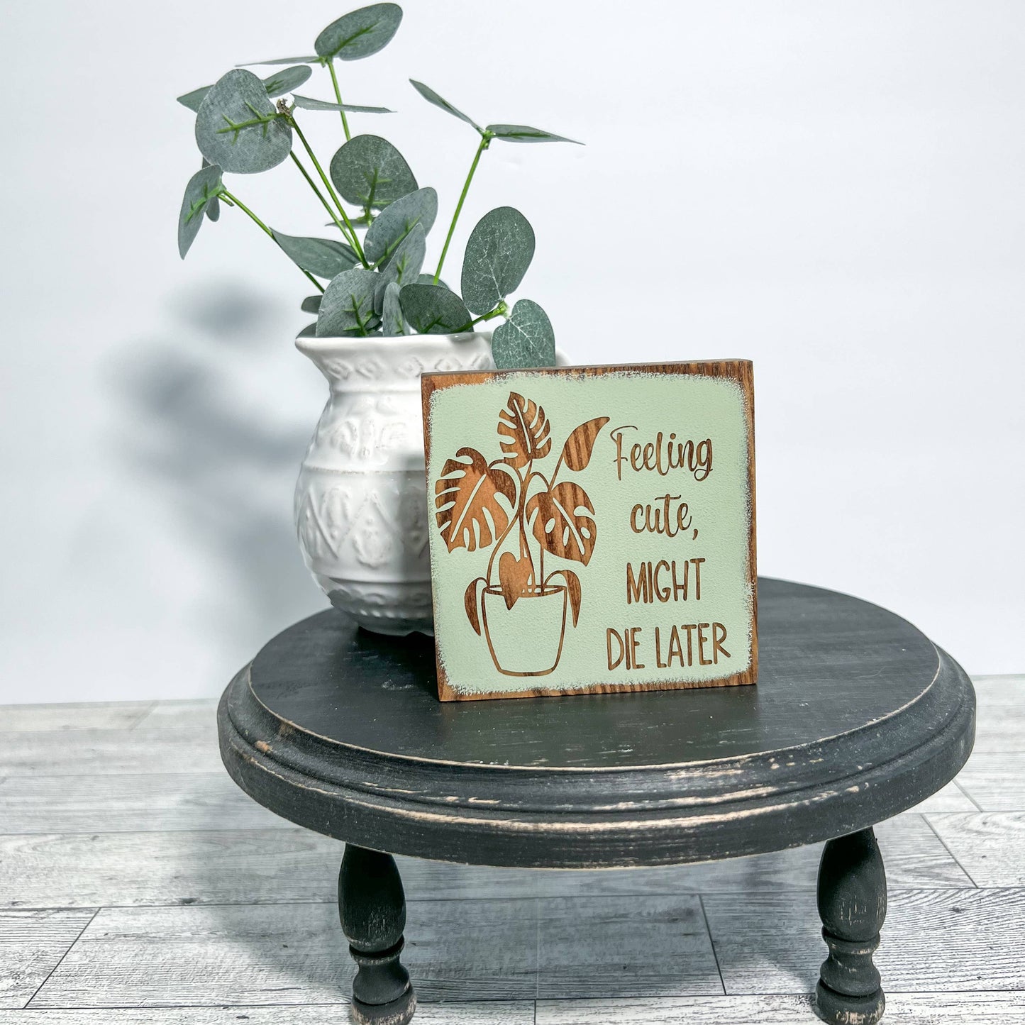Mini wood sign | Plant lover decor | Farmhouse decor - Cute
