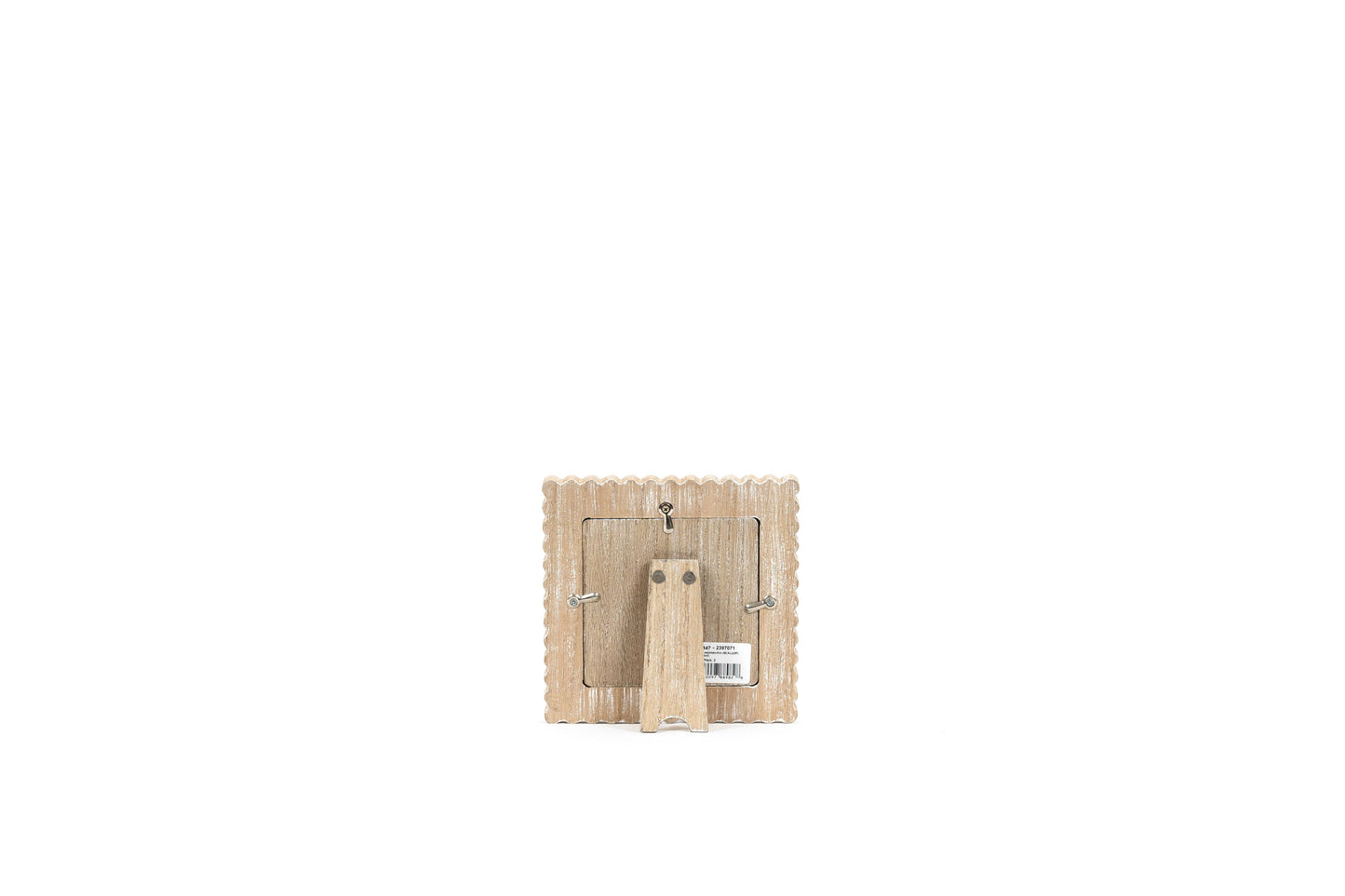 4X4 Natural/White Wood Scallop Photo Frame