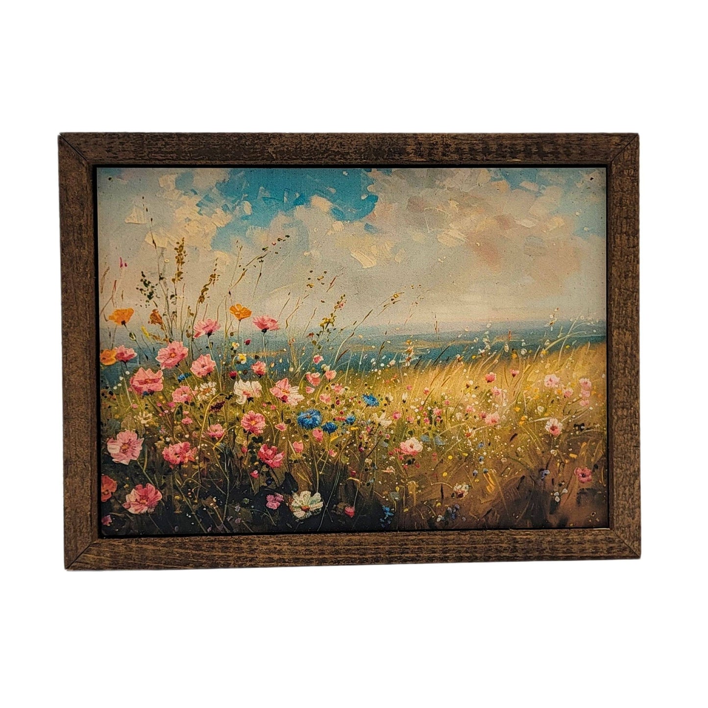 Flowers With Cloudy Sky Home Decor Wall Signs - Wall Accents