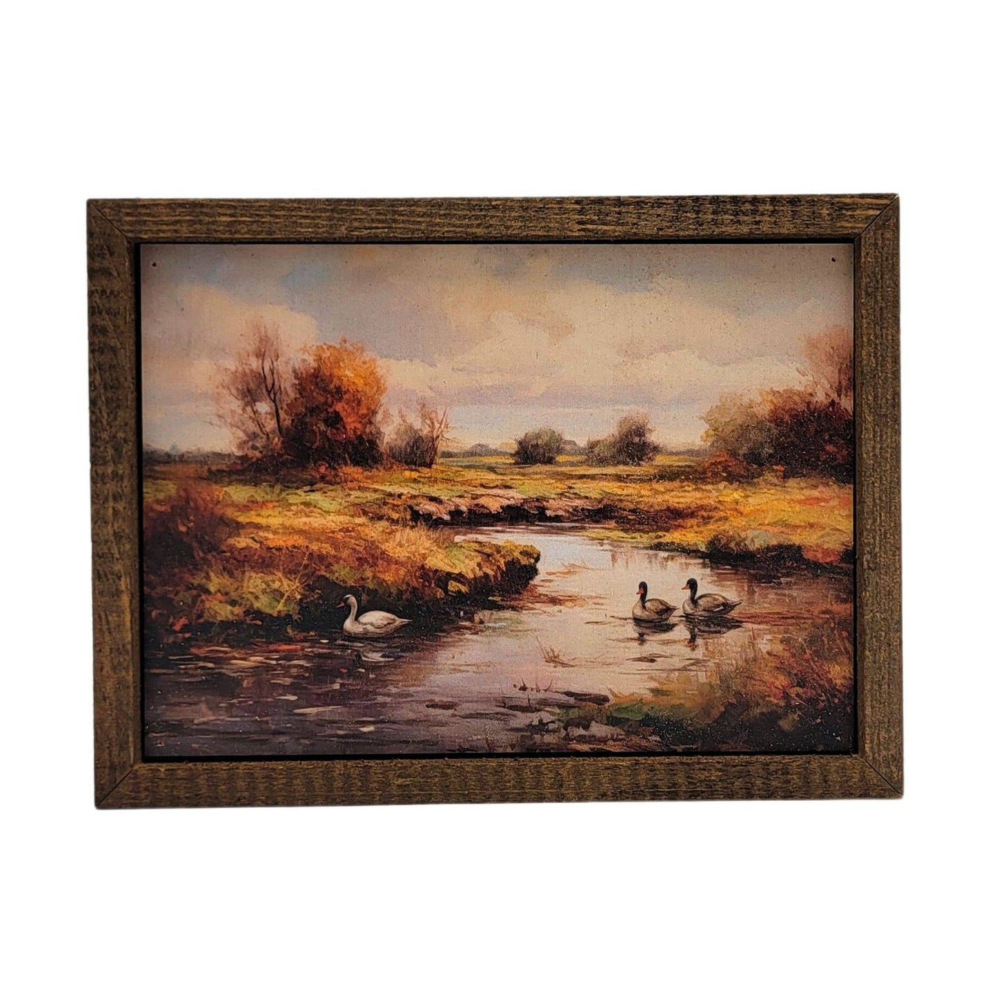 Ducks In Stream - Rustic Home Decor Wall Sign - Wall Accent