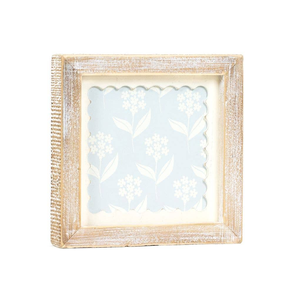 12057 - 7x7 wood frame sign (FLOWERS) Home Decor