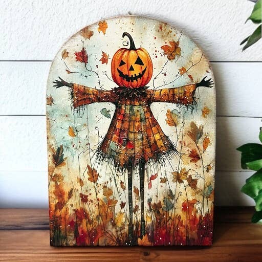 Scarecrow Pumpkin Wood Arch
