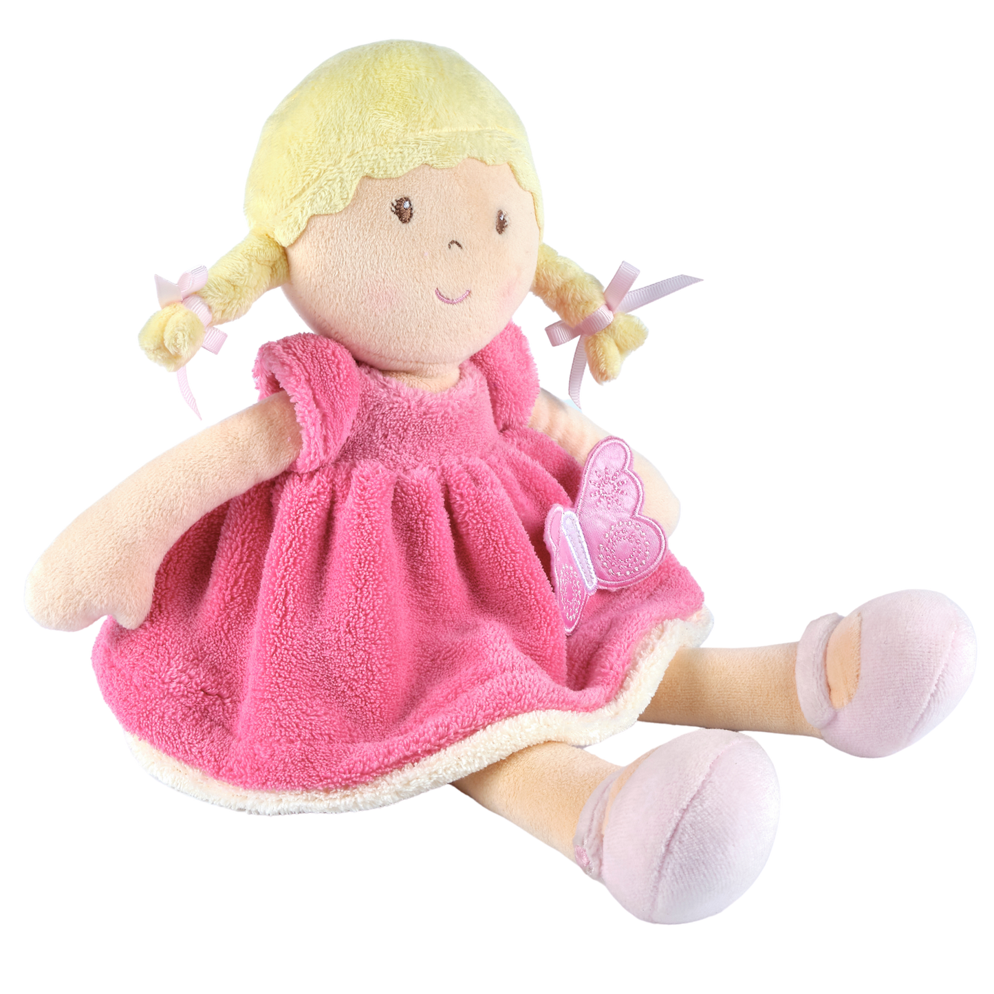 Ria Blonde Hair with Pink and White Dress