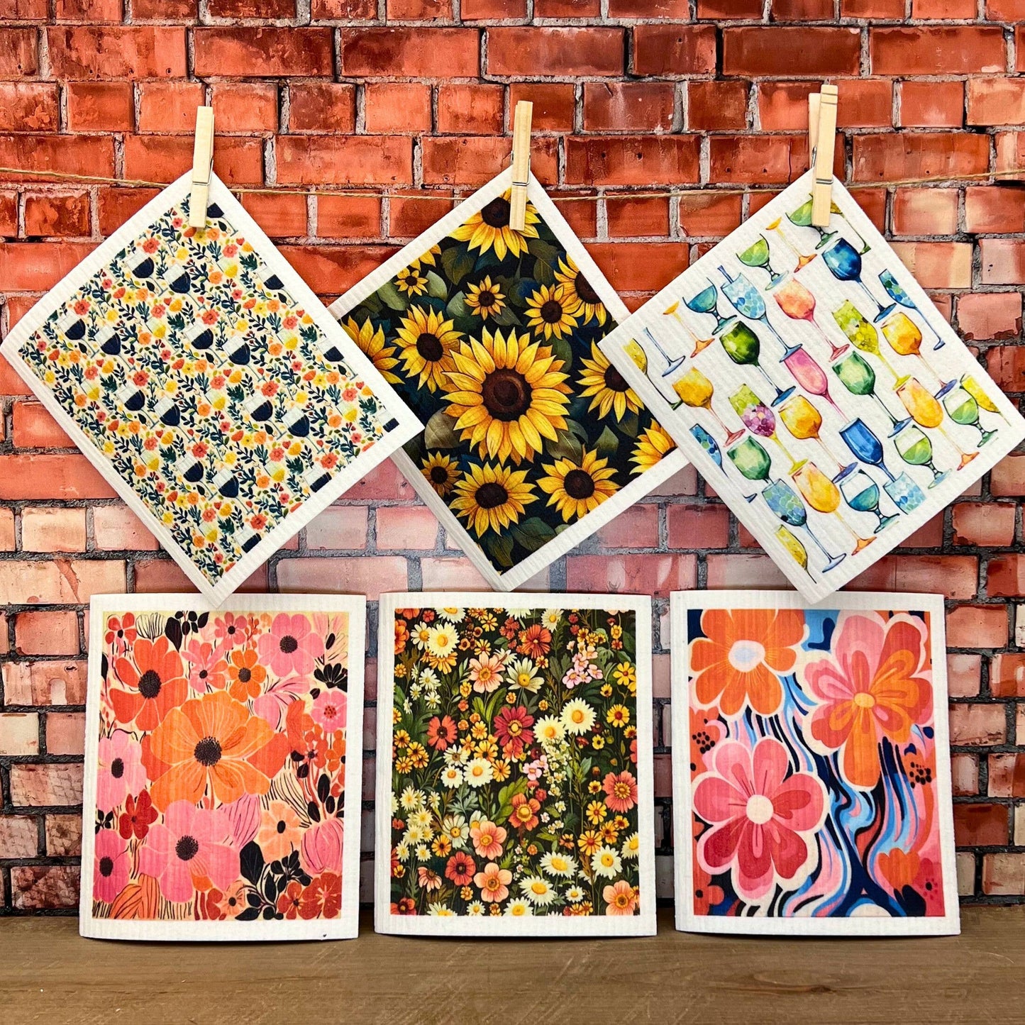 Summer Wildflower Pasture Swedish Dishcloths - Home Decor