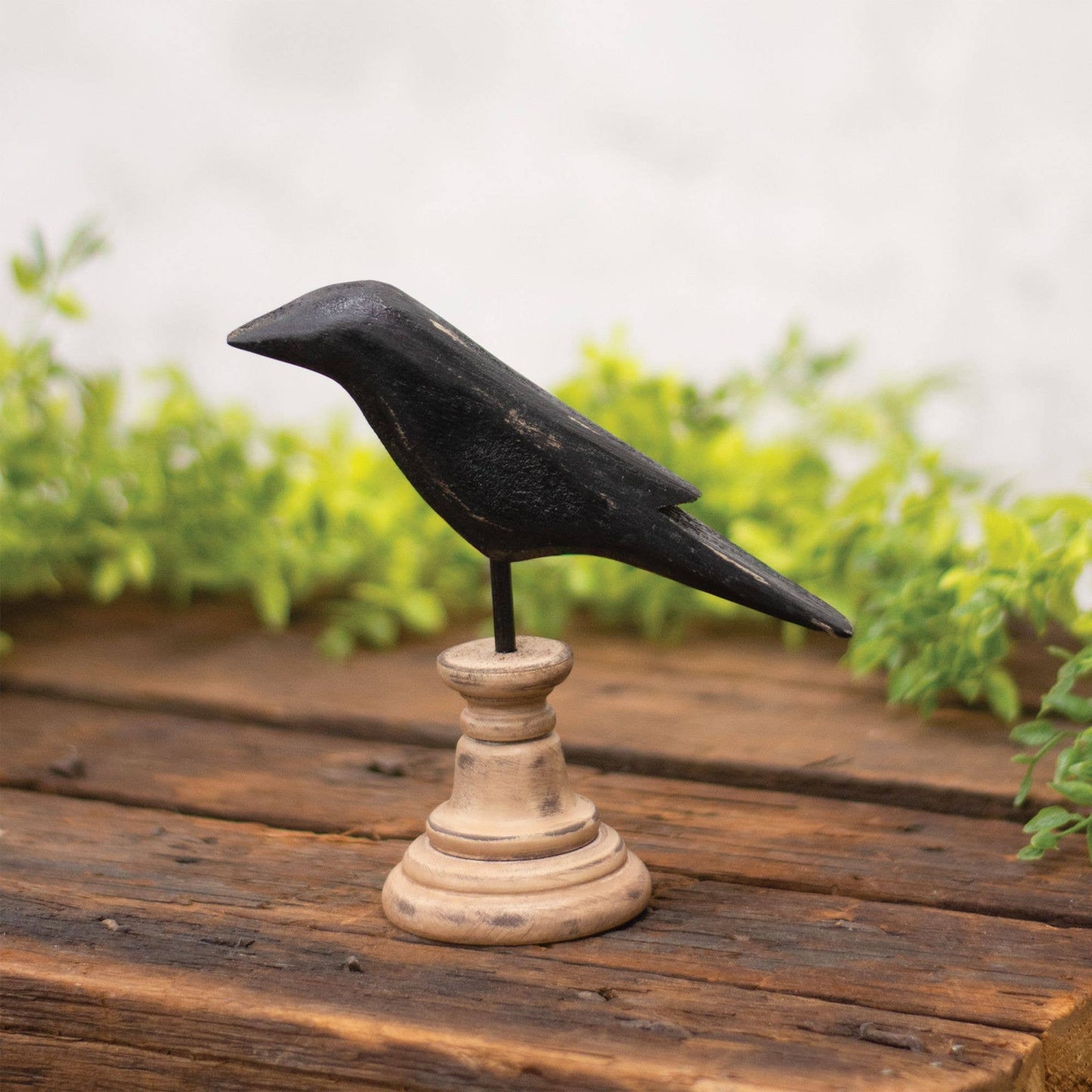 Wooden Crow Pedestal, Small