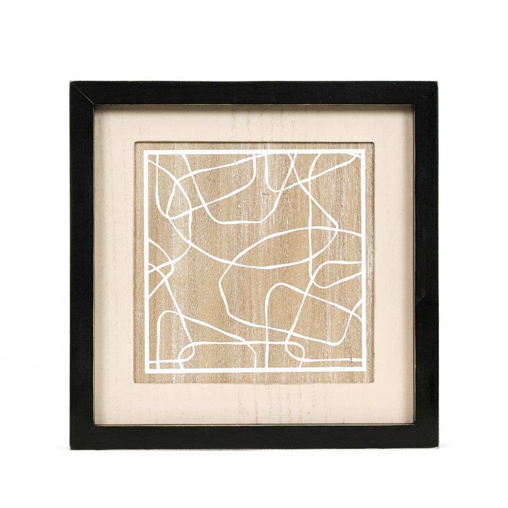 15834 - 12x12 wood frame sign (FATRIA/SHAPES) modern decor