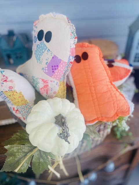 Handmade Vintage Quilt Ghost Pillow