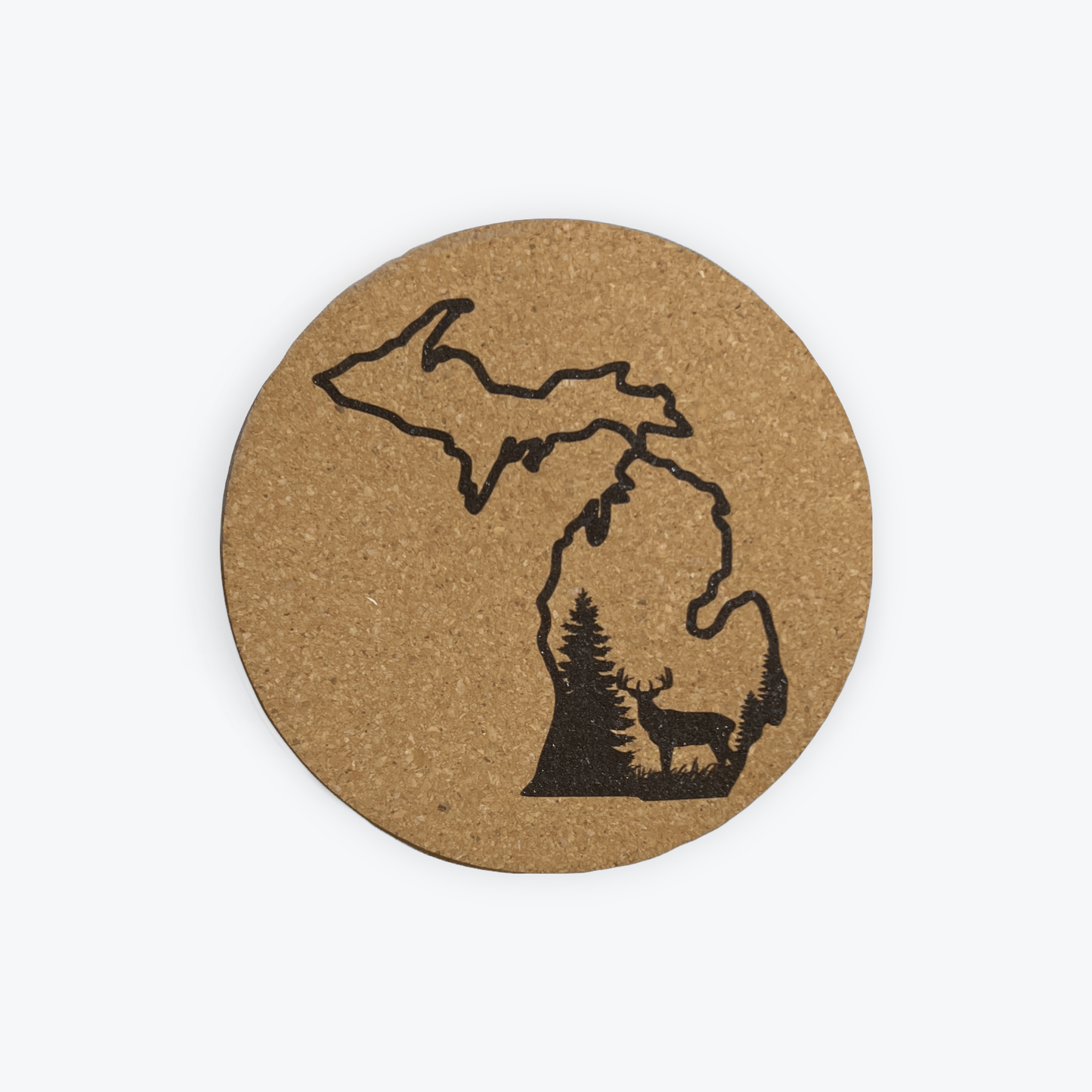 Cork Coaster- Deer in the woods